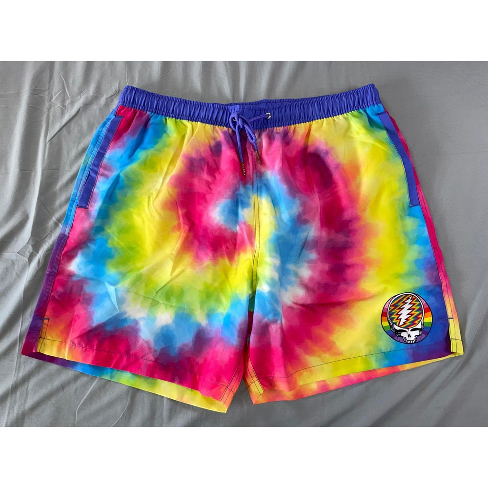 Section 119 Lined Elastic Waist Swim Trunks, Shorts. Grateful Dead. 2XL, NWOT!!